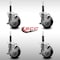 Service Caster 4'' SS Black Poly Swivel 3/4'' Expanding Stem Caster Set with Brake, 4PK SCC-SSEX20S414-PPUB-BLK-TLB-34-4 - alternate 3